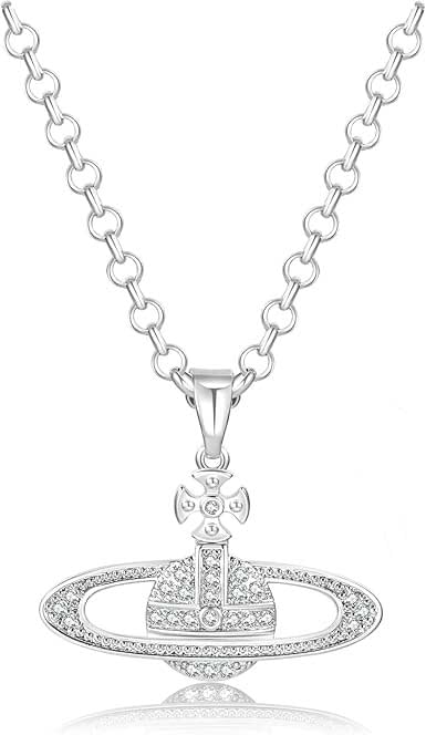 Vivienne Necklace chain Women's Earrings, Stainless Steel, Cubic Zirconia