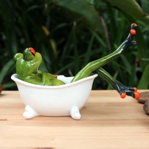 Estatua Decorativa Rana Verde para Baño y Dormitorio miniatura 6
