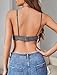 Avidlove Lace Bralette for Women V Neck Tank Top Spaghetti Strap Tube Slim Camisole Lingerie with Detachable Padded Gray XX-Large