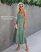 Dokuritu Womens Dresses Beach Crochet Lace Maxi Dress Wedding Guest Bridesmaid Summer Spaghetti Strap Long Green Dresses for Women 2024(SproutGreen,M)