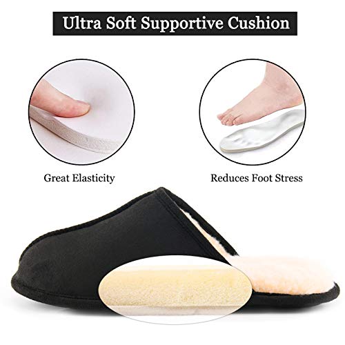 LORDFON Mens-Memory-Foam-Slip-On-House-Slippers Closed Toe Scuff Indoor Home Slipper for Men Comfy Cozy Soft Non-Slip Bedroom Slippers Houseshoes4
