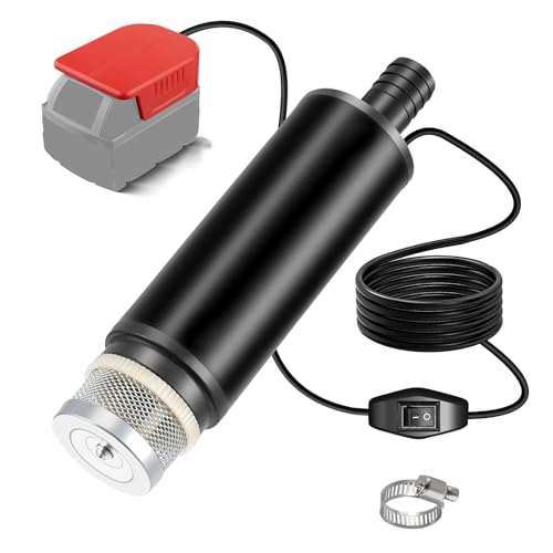 Tauchpumpe für Milwaukee Akku 18V M18 Schmutzwasserpumpe, 30L/min 4500Rpm Regen Fass Wasser Transfer Pumpe, Elektrische Utility Pumpe für Pool, Tank, Teiche, Aquarien, Whirlpool