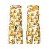 Salelf All Hands on Deck for Men’s Basketball Jersey Shorts Set Mesh Moisture Wicking Breathable Black