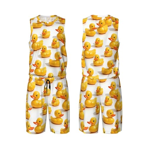 Salelf All Hands on Deck for Men’s Basketball Jersey Shorts Set Mesh Moisture Wicking Breathable Black