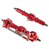 RXntBAArn Vorder- und Hinterachsbaugruppe kompatibel mit dem ferngesteuerten Auto C14 C24 FAYEE 1/16(Red)
