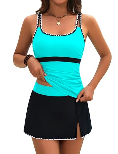 BMJL Women's Tankini Swimsuits Tummy Control Two Piece Bathing Suit
