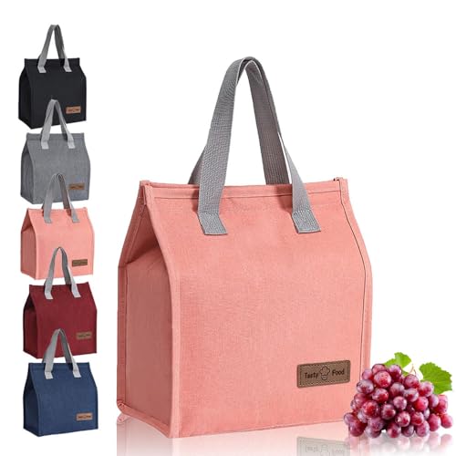 HZYUEKUN Portable Lunch Box Tote Bag - Pink