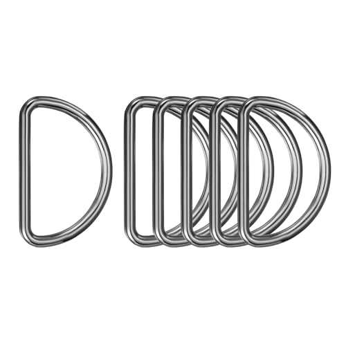 PATIKIL Anneau D en Métal, (1-3/8", Gunmetal)(6 Pcs), D Anneaux Soudés Robustes