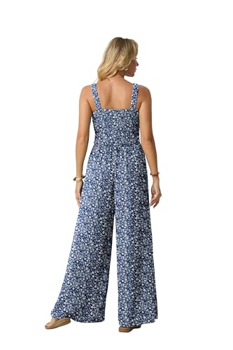 Lepunuo Petite One Piece Overalls foe Women Summer Wide Leg Jumpsuit — view 4