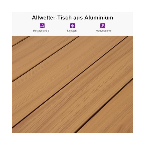 PURPLE LEAF Essgruppe 11-teilig Aluminium PE Rattan Natur