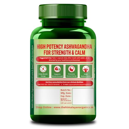 Image of Vlado's Himalayan Organics Ashwagandha -25% Withanolides with Maximum High Potency - 10 Capsules