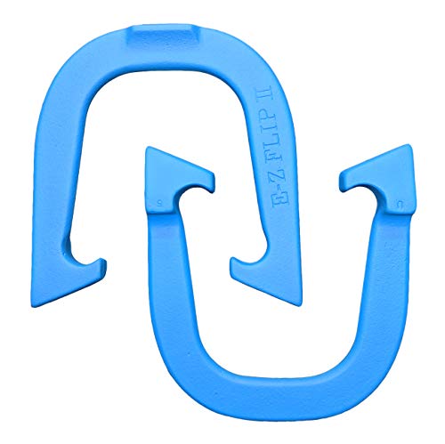 E-Z Flip II Professional Pitching Horseshoes- USA Made (Blue- Single Pair (2 Shoes))