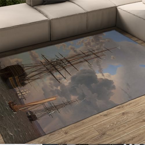 Tapis de zone lavable Eckersberg fini les taches sur le tapis marin