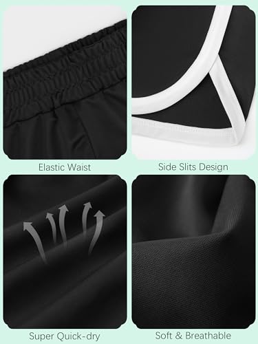 4 Packs Girls Athletic Shorts Toddler Soccer Running Active Dolphin Dry-Fit Kids Gym Workout Performance Shorts3