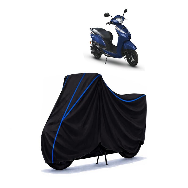 Image of Scooty Cover Water Resistant for Magnus | Universal Scooter & Bike Cover | Heavy Duty UV Dust, Rain & Scratch Protection | Elastic Fit All Weather Indoor Outdoor | Black with Blue Piping