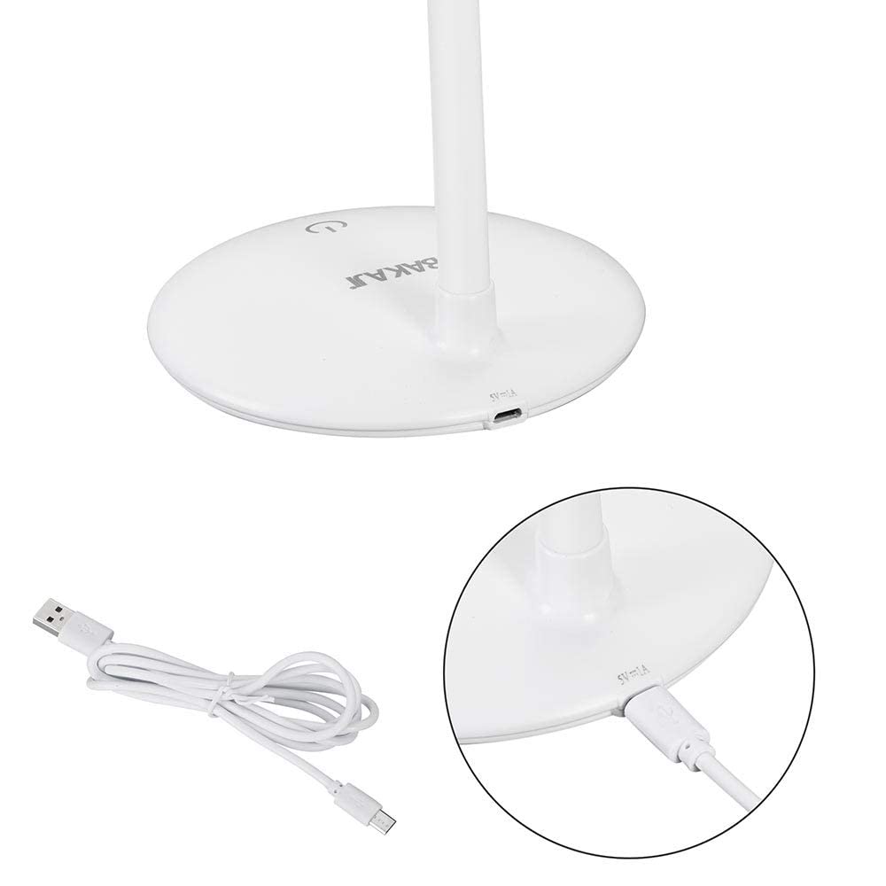BAKAJI Lampada con Lente D' Ingrandimento 3 Diottrie con Luce Naturale LED 500Lm Accensione Touch e Braccio Flessibile Paralume Regolabile Girevole Batteria Ricaricabile USB per Estetista e Modellismo