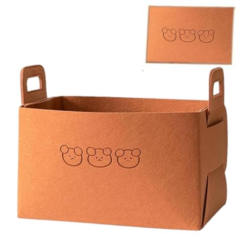 OULIGET Collapsible Car Trunk Organizer,Felt Large Capacity Sturdy Car Storage for Car Sedan or SUV,Portable Space Saving Multipurpose Storage Basket with Handles (Brown, Large)