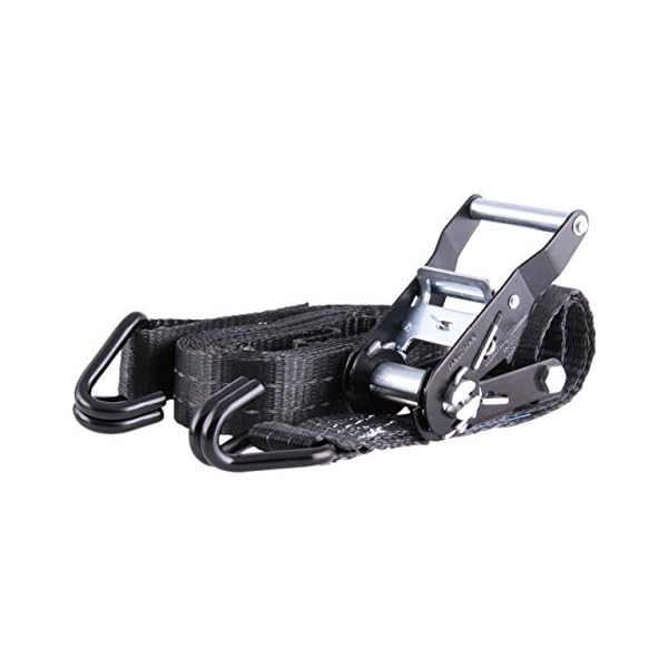 Sandax 2er-Set Spanngurte mit Ratsche, Haken & Reflektorstreifen, Zweiteilige Profi Zurrgurte belastbar bis 2000kg, 35mm breit, 4m (4 Meter) lang, Farbe Schwarz, Ratschenspanngurte/Ratschengurte – Bild 3
