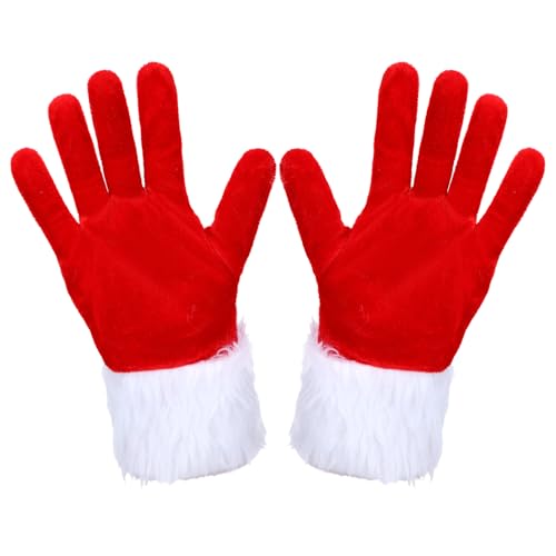 Telooco Weihnachtsmann Samthandschuhe Rot Weiß Weihnachten Handschuhe...