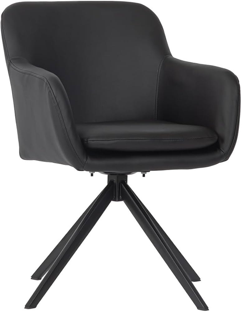 Amazon｜smoo ダイニングチェア 回転 肘付 レザー チェア イス 椅子