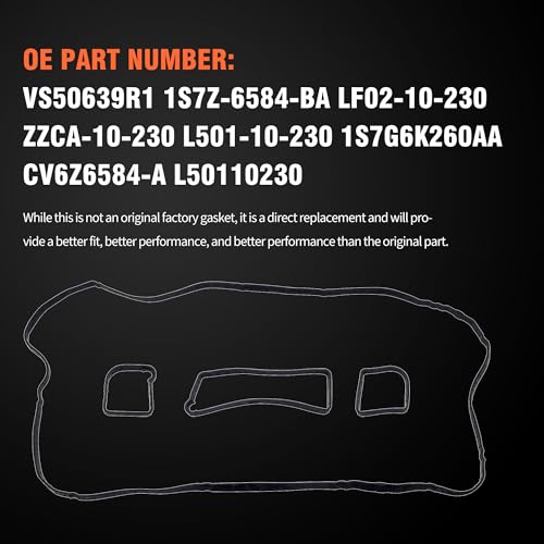 Image of HiSport VS50639R1 Valve Cover Gasket Set for 2.0L 2.3L 2.5L | Compatible with Ford Escape Focus Fusion Ranger Transit Connect Lincoln MKZ Mazda 3 Sport 5 6 B2300 MX-5 Mercury 2003-2020