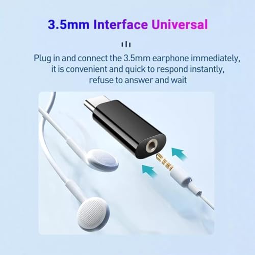 Image of Realme USB Type C to 3.5mm Headphone Audio Jack Adapter | Type-C to AUX Audio Converter for OnePlus, Xiaomi, Realme, Vivo (NOT for Samsung /iPad /Pixel) - Black