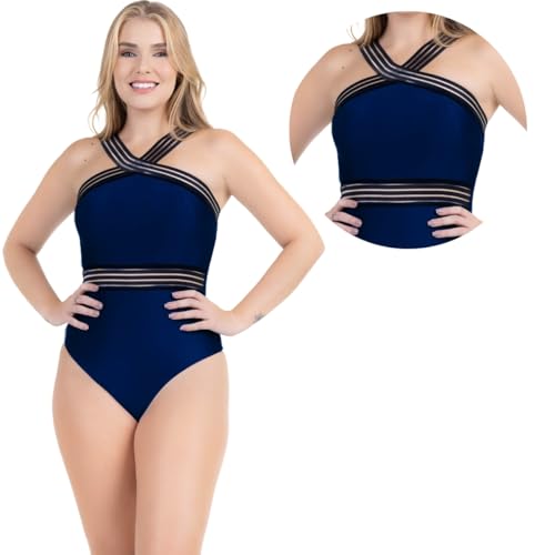 Maiô Feminino Frente Cruzada Body Praia Confortável Bojo Modelador Levanta Bumbum Natação Piscina Ca
