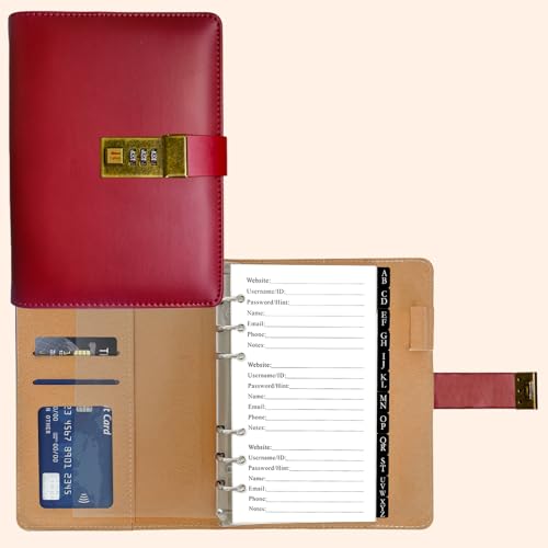Carnet de mots de passe alphabétique 316 pages rigide et verrouillable BTSFTOGET