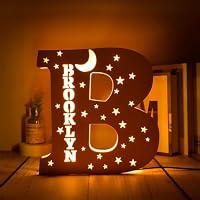 Led Prenom Personnalisé Lampe Bois Lettre Lumineuse WOMB Personnalisée 28cm - Lampe LED Bois Gravé 16 Couleurs Prénom Décoration Décoration Murale Nom Bois Veilleuse Personnalisée Bebe