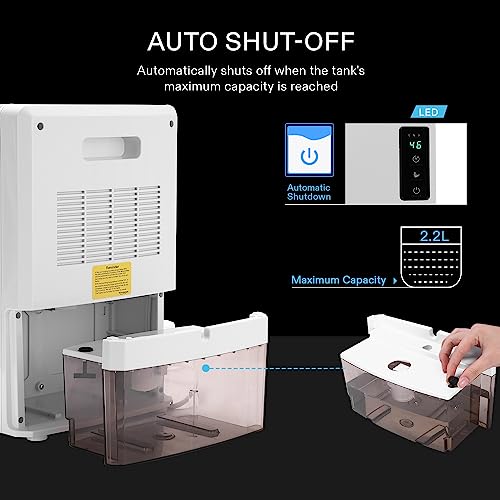 Vivosun Electric Mini Dehumidifier, Ultra-Quiet Auto Defrost Dehumidifier With Timer, 2200Ml Water Tank And Drain Hose For Basement Or Smaller Room #TOP5
