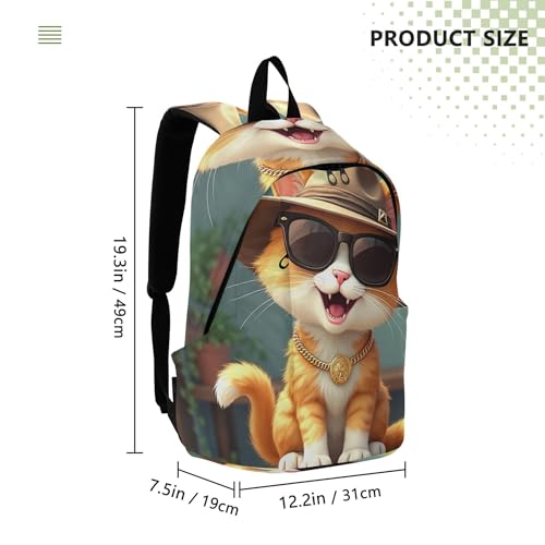 Pink Mens Cute Backpack for Women Cute Cat Hat Glasses Gifts for College Students3