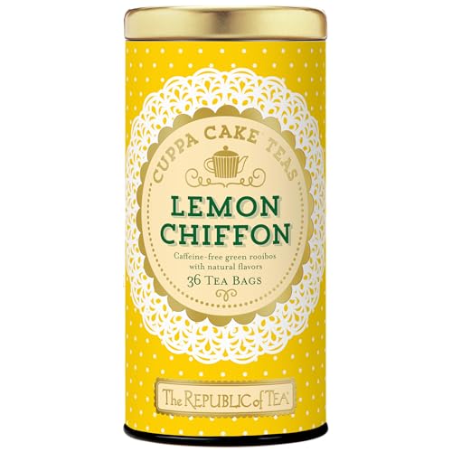 The Republic of Tea Lemon Chiffon Cuppa Cake Tea, 36 Tea Bags, Decadent Herbal Green Rooibos Tea