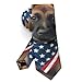 VAFZASC Fashion Neckties Mens Shirt Uniform Skinny Tie for Business Holiday Necktie American Flag German Shepherd Dogs