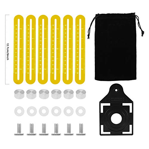 KEGOUU Multi Angle Layout Ruler,Universal Angle Measuring Ruler Metal Aluminum Alloy Template Tool,Ultimate Angle Finder Marking Tool with Velvet Protect Pouch for Craftsmen,Handymen,Builders,DIY-ers