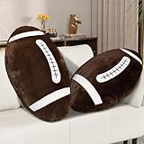FPYWO 2 Pcs Football Pillow, Soft Football Plush Throw Pillows, Cute Football Decor for Couch Bedroom Game Day Party, Soft Fluffy Sports Decor Pillow, for Football Enthusiasts (20 Inch)