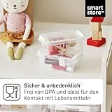 SmartStore - 10x kleine Aufbewahrungsboxen mit Deckel Classic 0,3L (15x9x6cm) | Stapelbare Box mit Deckel | Lebensmittelechte Kunststoffbox | Kleine Plastikbox mit Deckel & verstärkten Ecken