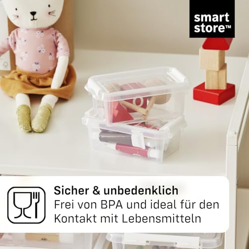 SmartStore - 10x kleine Aufbewahrungsboxen mit Deckel Classic 0,3L (15x9x6cm) | Stapelbare Box mit Deckel | Lebensmittelechte Kunststoffbox | Kleine Plastikbox mit Deckel & verstärkten Ecken