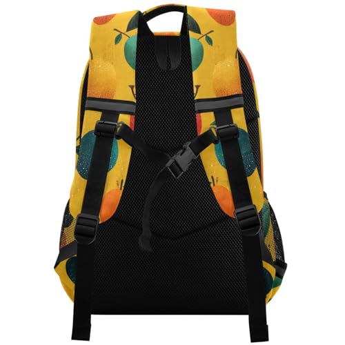 Mango Pattern Summer Large School Backpacks with Chest Strap for Boys Girls Students,Lightweight Bookbags 17 Inch, Portable Casual Daypack Bags2