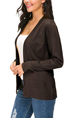 Image of EXCHIC Women's Long Sleeve Open Front Cardigan Sweater Lightweight Casual Knit Sweaters