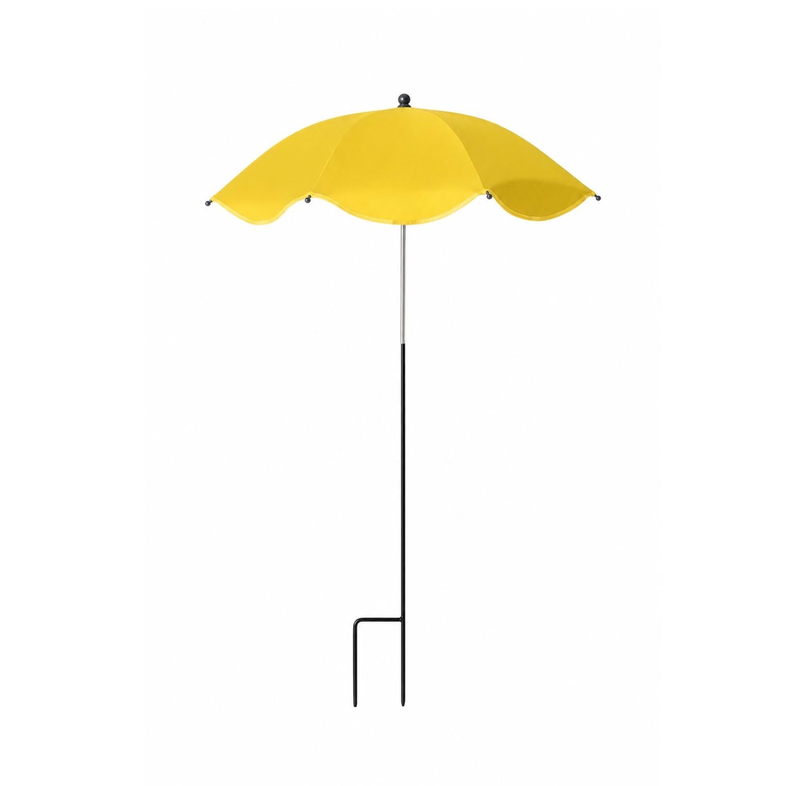 Garden Umbrella with Ground Insert Plant Shade Umbrella with Stake Soft Filtered Sunlight Plant Shade Cover for Gardeners, Potted Plants, Balcony Yellow Ruffled Edge-image-35