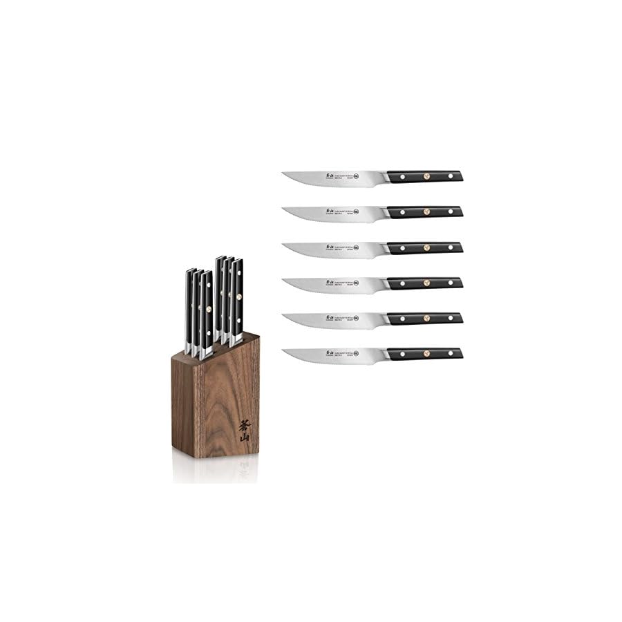 Cangshan-TC-Series-1022247-Swedish-14C28N-Steel-Forged-6-Piece-Steak-Knife-Block-Set-Walnut Cangshan TC Series 1022247 Swedish 14C28N Steel Forged 6-Piece Steak Knife Block Set, Walnut