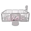 Selonis Babybox, groot formaat speeltuin, met 100 ballen, voor kinderen, grijs, ballen: parelkleurig/grijs/transparant…