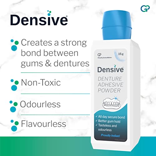 Image of Denture Adhesive Powder Pack of 6 | 15g Per Pack | Tasteless, flavorless, and odourless | Non-Toxic | Better gum hold | All day secure bond | Creates strong bond between gums and dentures