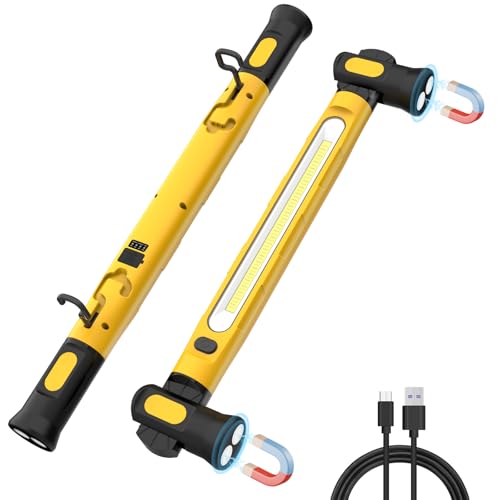 ERAY Magnetic LED Work Light Bar, 6000mAh /3000LM Rechargeable Inspection Lamp - 3 Color Modes 360° Adjustable USB Output IP55 Waterproof, Car Repairing Inspection Garage Workshop Emergency