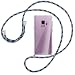 Produktbild mtb more energy Handykette kompatibel mit Samsung Galaxy S9 (SM-G960, 5.8'') - blau gestreift - Smartphone Hülle zum Umhängen - Anti Shock Full TPU Case