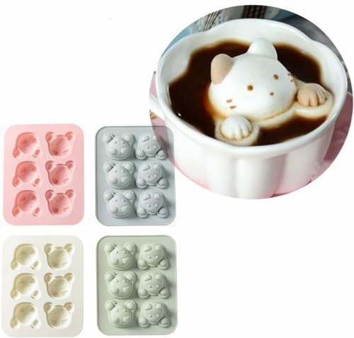 joviqiso 1 molde de cabeza de gato para malvavisco, café, malvavisco, pastel, chocolate, gel de sílice, molde de gelatina, molde de mousse, color al azar