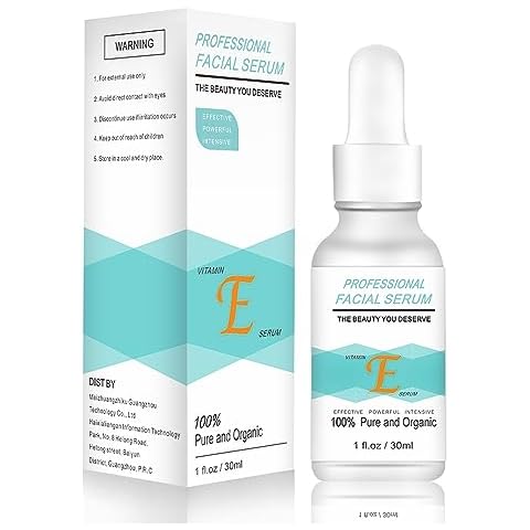 Vitamin E Serum for Face(Tocopherol) - Targets Anti-aging with 20% Vitamin E, Vitamin C - Reduces Dryness, Dark Spots, Fine Lines, and Wrinkles - For Face, Neck, and Chest - 1fl oz Cover