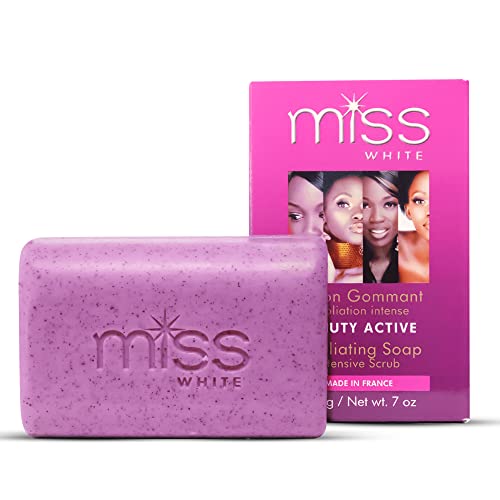 Savon exfoliant actif visage corps Fair & White Miss White barre éclaircissante 200g