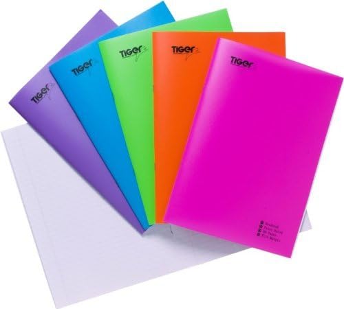 10 x A4 Strong Plastic Notepads Feint Ruled 80 Page Lined Paper Exercise Notepad by Tiger Stationery