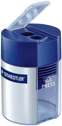 Staedtler Double Hole Pencil Sharpener, Two Holes for Standard Pencils, Large Colored Pencils, and Makeup Pencils, 512 006